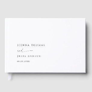 Elegant Minimal Modern Script Wedding Guest Book