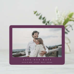 Elegant Minimal Modern Single Photograph Save The Date