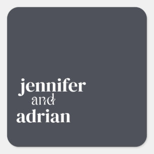 Elegant Minimal Modern Wedding Envelope Square Sti Sticker