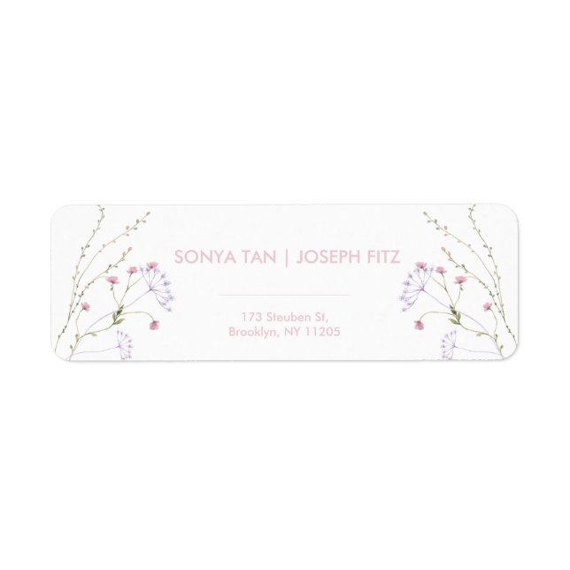 Elegant Minimal Modern Wedding Return Label (Front)
