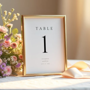 Elegant Minimal Modern Wedding Table Number