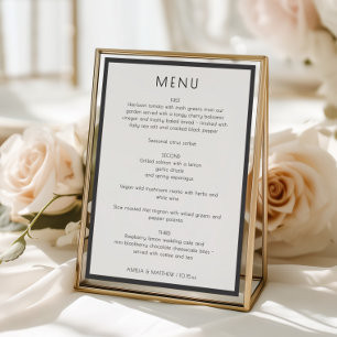 Elegant Minimal Modern White Simple Wedding Dinner Menu