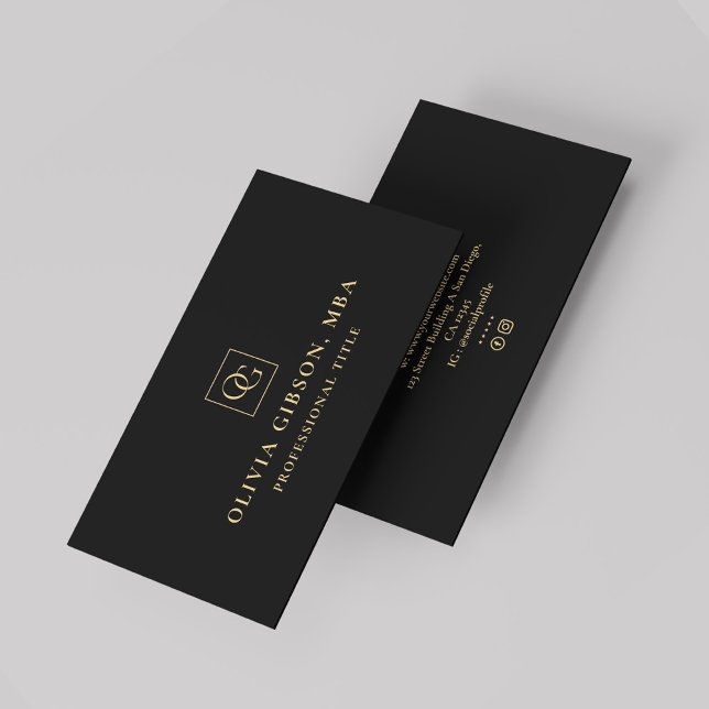 Elegant Minimal Monogram Logo OG Professional Business Card (Elegant Minimal Monogram Logo OG Professional Business Card
)