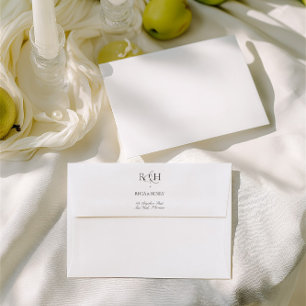 Elegant Minimal Monogram Return Address Wedding Envelope