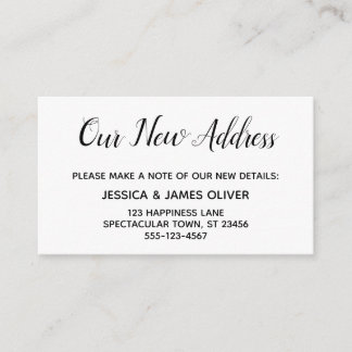 Elegant, Minimal "Our New Address" Insert Card