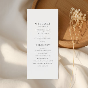 Elegant Minimal Palm Tree Wedding Program Programme