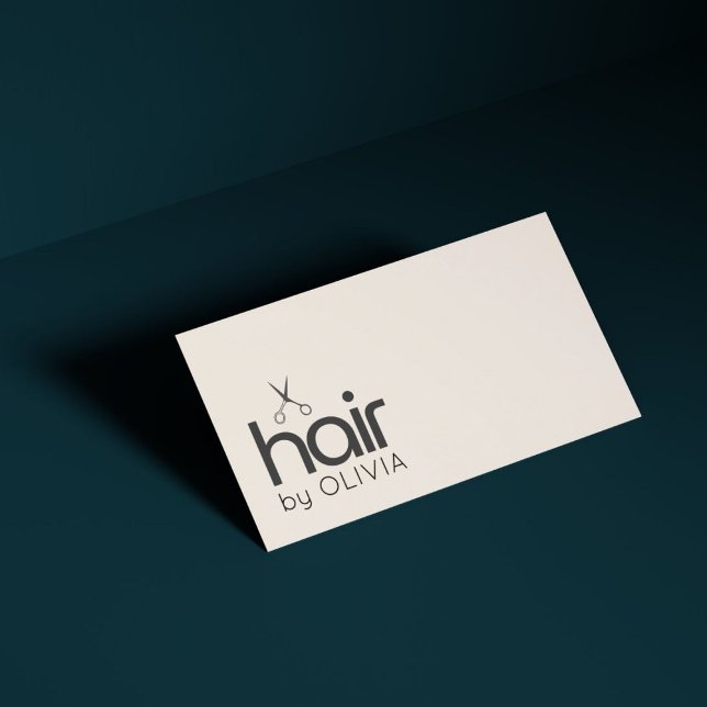 Elegant Minimal Pastel Black Scissors Hairstylist  Business Card (Creator Uploaded)