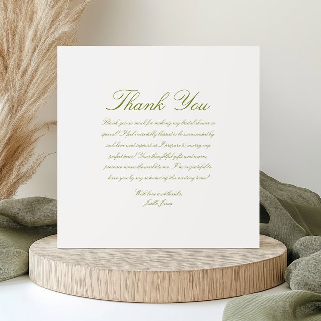 Elegant Minimal Perfect Pear Bridal Shower Thank You Card (Creator Uploaded)
