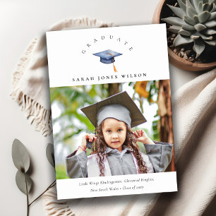 Elegant Minimal Photo Graduation Hat Announcement