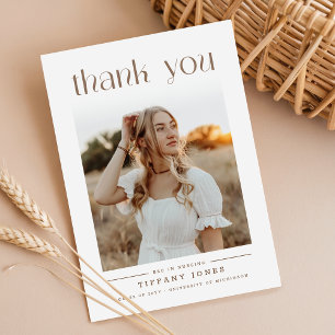 Elegant Minimal Photo Nursing Graduation Thank You Postcard