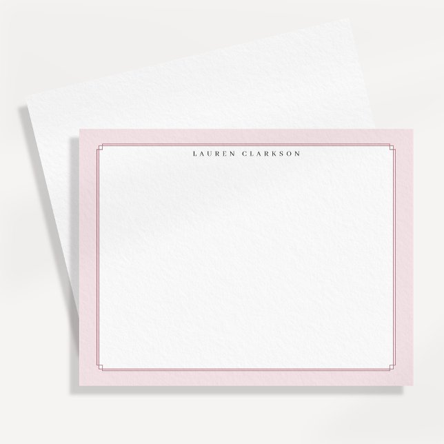 Elegant Minimal Pink Border Note Card (Creator Uploaded)