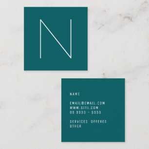 Elegant Minimal Plain Shaded Spruce Square Business Card