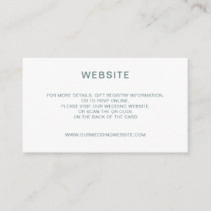 Elegant minimal QR Code website Enclosure Card