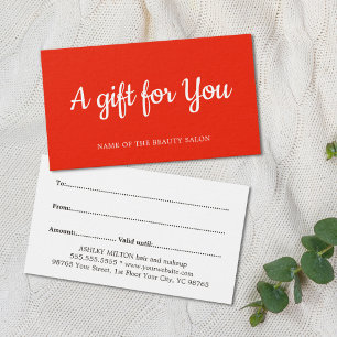 Elegant Minimal Red White Beauty Salon