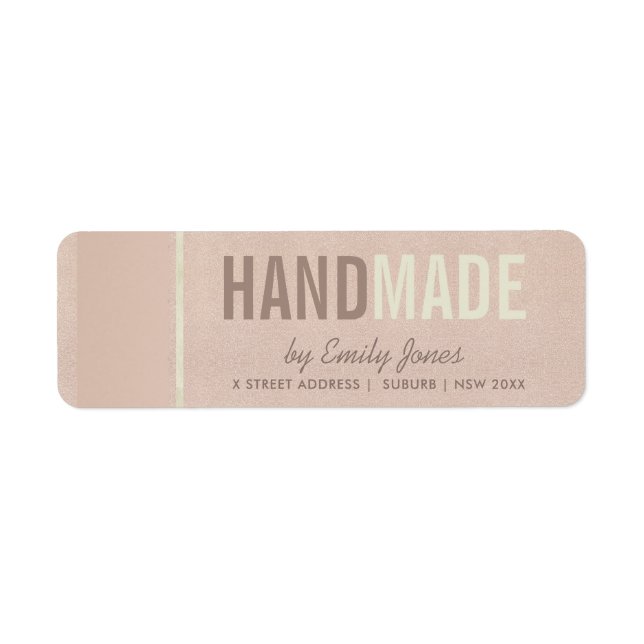 ELEGANT MINIMAL ROSE GOLD SHIMMER HANDMADE ADDRESS (Front)