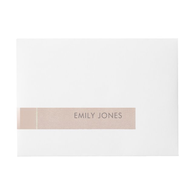 ELEGANT MINIMAL ROSE GOLD SHIMMER PERSONALIZED WRAPAROUND ADDRESS LABEL (Front)