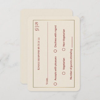 Elegant Minimal RSVP Wedding Card