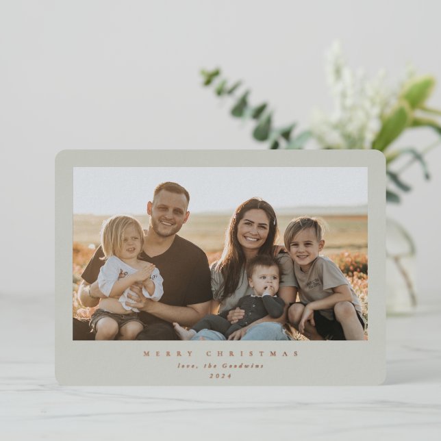 Elegant Minimal Sage Green Frame Single Photo (Standing Front)