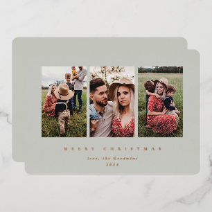 Elegant Minimal Sage Green Frame Triple Photo