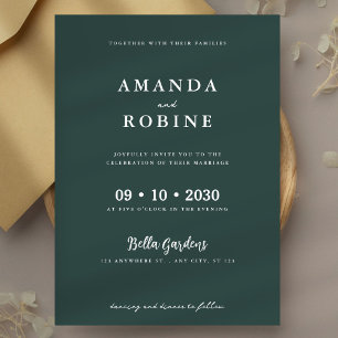Elegant Minimal Sage Green Wedding Invitation