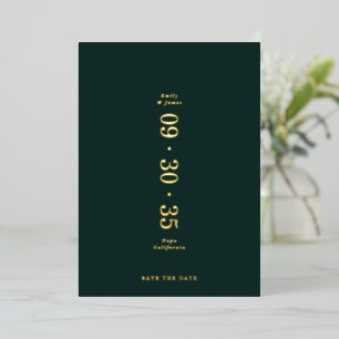 Elegant Minimal Save the Date Emerald Green 