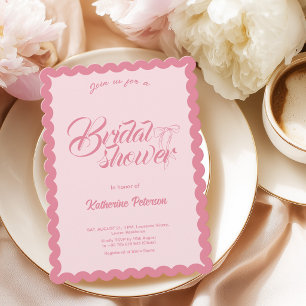 Elegant Minimal Scalloped Bridal Shower Invitation