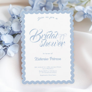 Elegant Minimal Scalloped Bridal Shower Invitation
