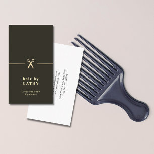 Elegant Minimal Scissors Line Hair Stylist Business Card
