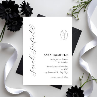 Elegant Minimal Script 30th Birthday Invitation