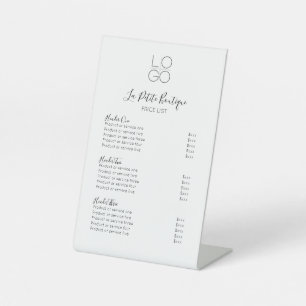 Elegant Minimal Script 3-Section Price List Pedestal Sign