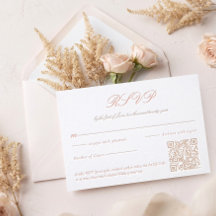 Elegant Minimal Script Calligraphy Wedding QR Code