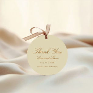 Elegant Minimal Script Modern Thank You Wedding Favour Tags