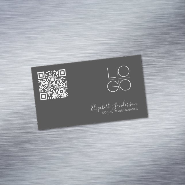 ELEGANT MINIMAL SCRIPT QR CODE Business MAGNET (In Situ)