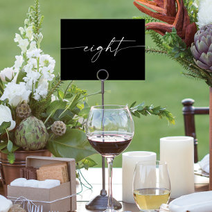 Elegant Minimal Script Table Cards Numbers Eight