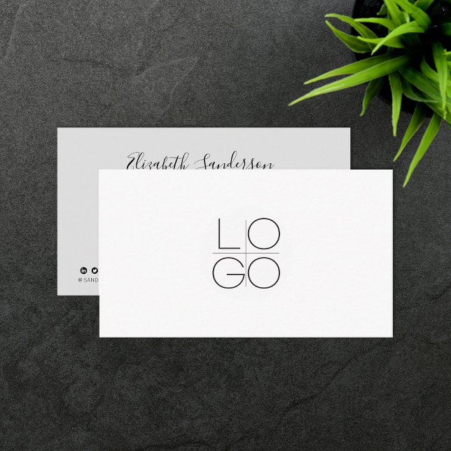 ELEGANT MINIMAL SCRIPT YOUR QR CODE Business Card (Creator Uploaded)