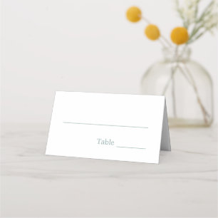 Elegant Minimal Sea Glass Wedding Place Card