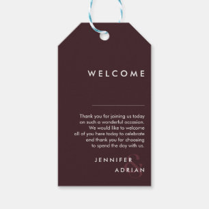 Elegant Minimal Seal brown Modern Wedding Welcome  Gift Tags