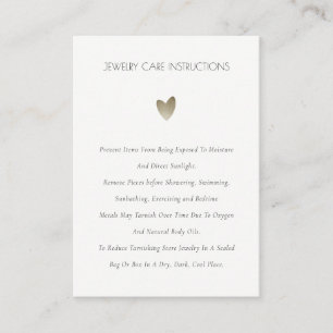 Elegant Minimal Simple Blush Silver Jewellery Care Business Card