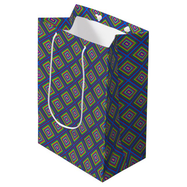 Elegant Minimal Simple Geometric square vintage Medium Gift Bag (Front Angled)