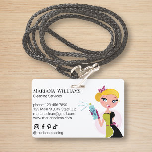 elegant minimal social media cleaning services  ID badge