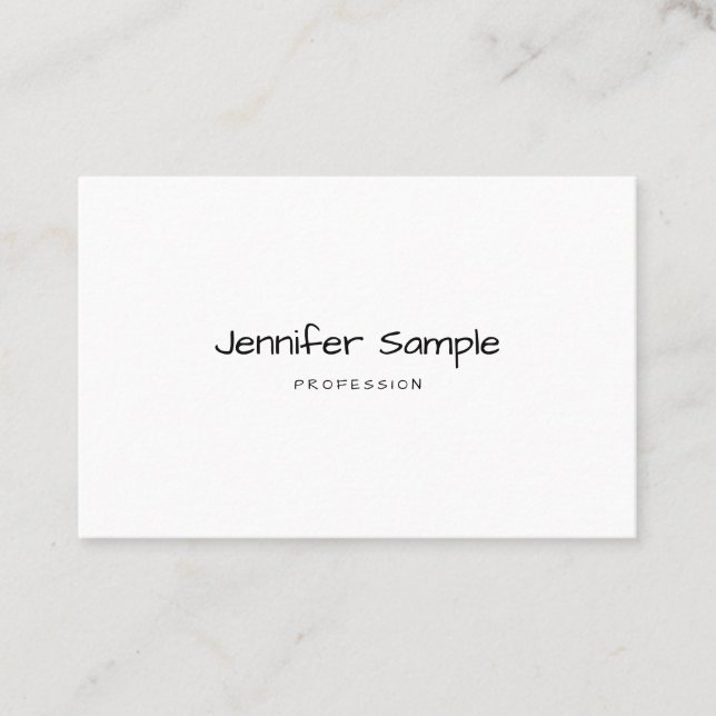 Elegant Minimal Template Hand Script Text Modern Business Card (Front)