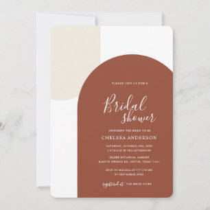 Elegant Minimal Terracotta Arch Boho Bridal Shower Invitation