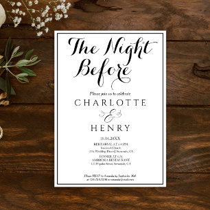 Elegant Minimal The Night Before  Invitation