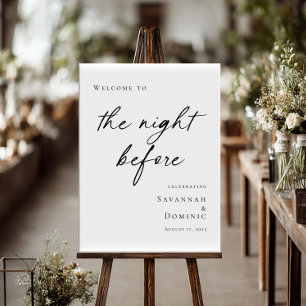 Elegant minimal The Night Before Rehearsal welcome Poster