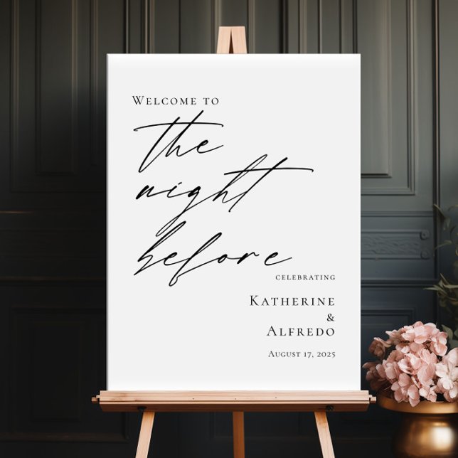 Elegant minimal The Night Before Rehearsal welcome Poster (Creator Uploaded)