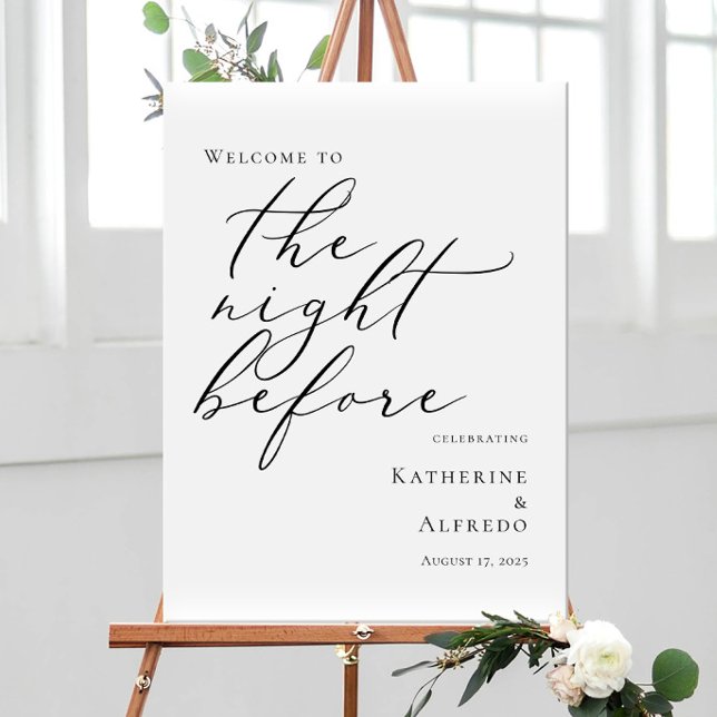 Elegant minimal The Night Before Rehearsal welcome Poster (Creator Uploaded)
