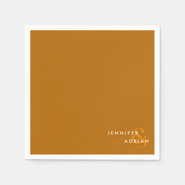 Elegant Minimal Tiger’s Eye Modern Wedding Napkins (Front)