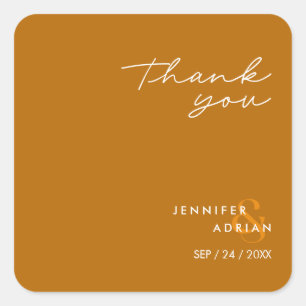 Elegant Minimal Tiger’s Eye Modern Wedding  Square Sticker