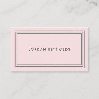 Elegant Minimal Triple Frame Pink Business Card