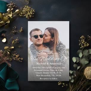 elegant minimal typography photo wedding invitation